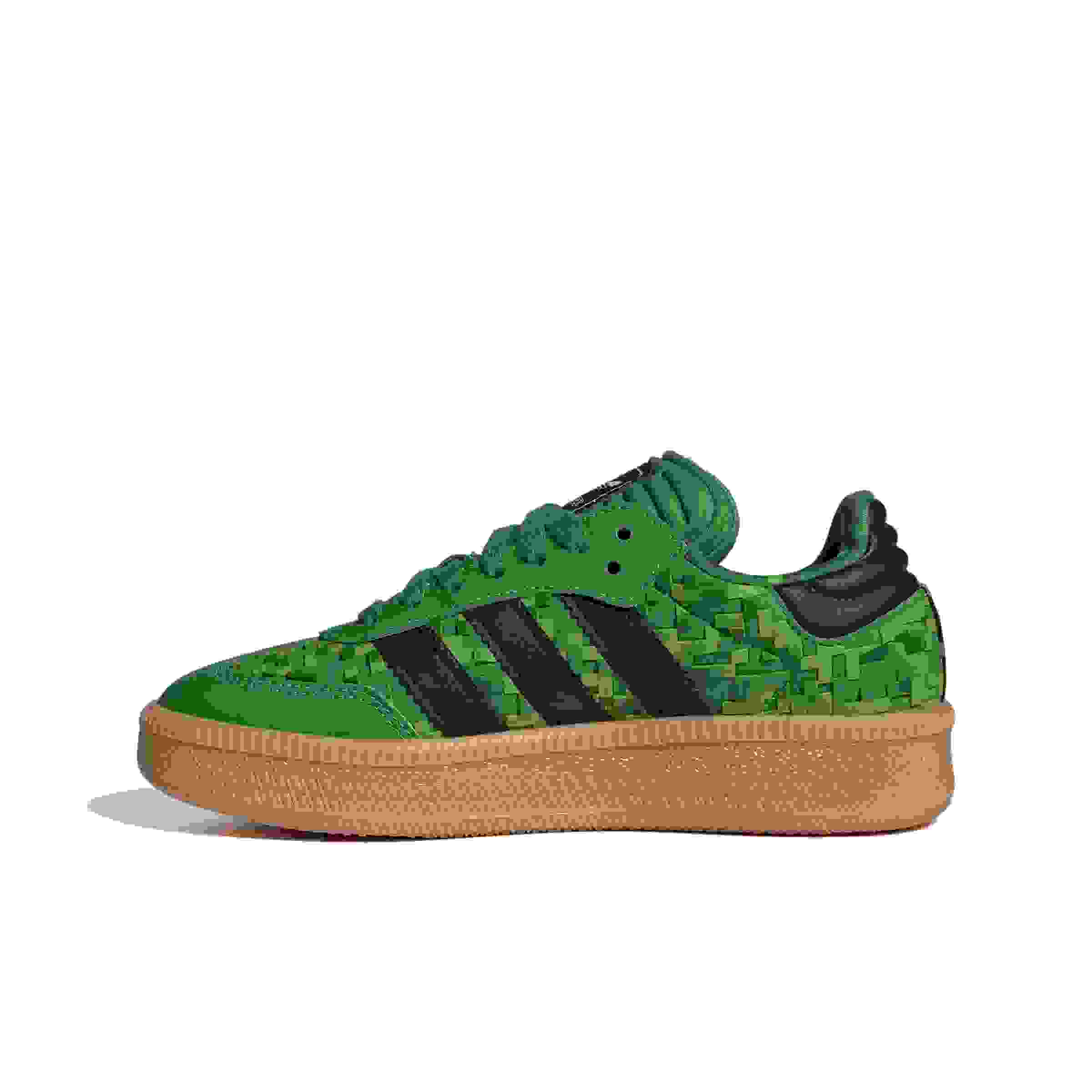 adidas Originals Minecraft Samba XLG Grade School Boys' "Green/Core Black/Ftwr White" Shoe